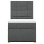 vidaXL Sommier à lattes de lit avec matelas Gris foncé 90x200 cm Tissu