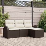 vidaXL Ensemble de canapé de jardin Marron polyrotin