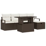 vidaXL Ensemble de 6 Pièces de Canapé de Jardin avec Coussins Marron Poly Rattan