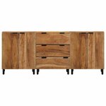 vidaXL Buffet 3 Pièces Marron 60 x 33 x 75 cm Bois d'acacia massif