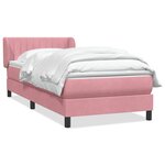 vidaXL Sommier à lattes de lit avec matelas rose 80x220 cm velours