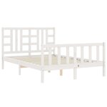 vidaXL Cadre de lit avec tête de lit blanc 140x190 cm bois massif