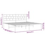 vidaXL Cadre de lit métal sans matelas avec tête de lit noir 193x203cm