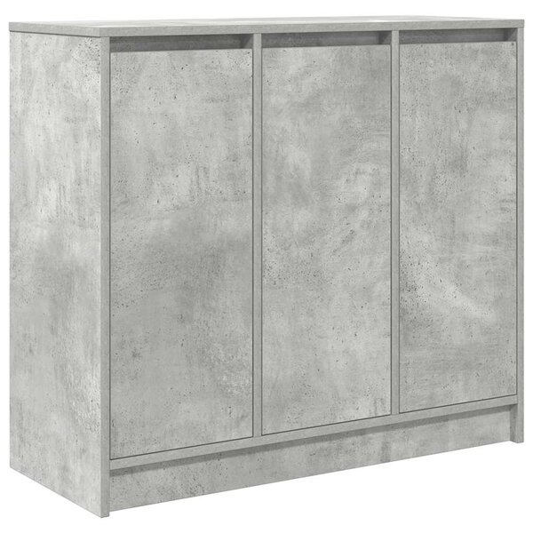vidaXL Buffet gris béton 85x34x76 cm bois d'ingénierie