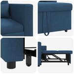 vidaXL Canapé Lit Simple Bleu 90 x 165 x 87 cm tissu