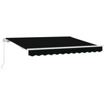vidaXL Auvent Rétractable Noir 350 x 200 cm Polyester et Aluminium