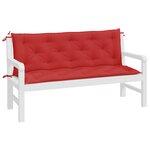 vidaXL Coussins de banc jardin lot de 2 rouge 150x50x7 cm tissu Oxford
