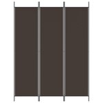 vidaXL Cloison de séparation 3 panneaux Marron 150x200 cm Tissu