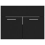 vidaXL Ensemble de meubles de salle de bain Noir Bois d'ingénierie