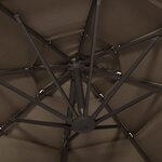vidaXL Parasol de jardin à 4 niveaux avec mât en aluminium taupe 3x3 m