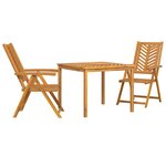 vidaXL Ensemble de salle à manger pour jardin 3 Pièces Marron