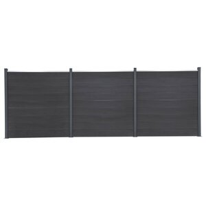 vidaXL Ensemble de panneaux de clôture gris 526x186 cm WPC