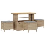 Ensemble de 13 Pièces de Canapé de Jardin avec Coussins Beige Rattan Poly Acacia