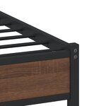 vidaXL Cadre de lit en métal sans matelas chêne marron 100x190 cm