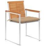 vidaXL Chaises de jardin lot de 4 avec coussins Bois d'acacia massif