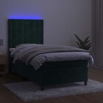 vidaXL Sommier à lattes de lit et matelas et LED Vert foncé 90x190 cm
