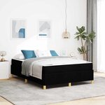 vidaXL Lit à ressorts Noir et blanc et noir 140 x 200 cm tissu