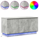 vidaXL Meuble TV avec LED Gris béton 100 x 38 x 49 cm