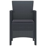 vidaXL Chaise de jardin 4 Pièces Anthracite 53 x 49 x 85 cm PP