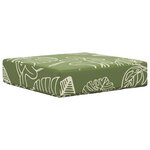 vidaXL Coussin de Siège d'Extérieur Feuilles Vertes 40 x 40 x 8 cm