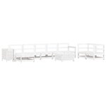 vidaXL Salon de jardin 10 Pièces blanc bois de pin massif