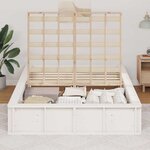 vidaXL Cadre de lit avec stockage Blanc 135 x 190 cm bois