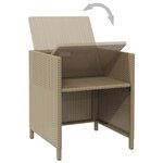vidaXL Chaises à manger de jardin et coussins lot de 4 beige rotin