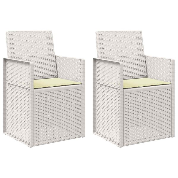 vidaXL Chaises de jardin salle à manger 2 pc Blanc et crème PP