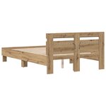 vidaXL Cadre de Lit en Chêne Chêne Artisan Bois d'Ingénierie 120 x 190 cm