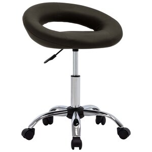 vidaXL Chaise de travail roulante Marron Similicuir