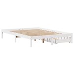 vidaXL Cadre de lit sans matelas blanc 135x190 cm bois de pin massif