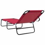 vidaXL Chaise longue pliante 2 Pièces Rouge 188 x 57 x 86 5 cm Polyester