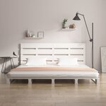 vidaXL Cadre de lit sans matelas blanc bois de pin massif