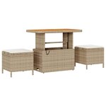 vidaXL Ensemble de canapé de jardin 9 Pièces Beige Poly rotin