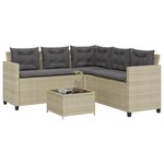 vidaXL Canapé de jardin et table et coussins en forme de L gris clair