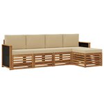 vidaXL Ensemble de canapés d'extérieur 5 pc Naturel et Beige