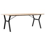 vidaXL Table à manger cadre en Y 200x100x75 5 cm bois pin massif acier