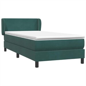 vidaXL Sommier à lattes de lit et matelas vert foncé 90x210 cm velours