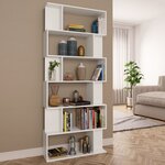 vidaXL Bibliothèque/Séparateur de pièce Blanc Bois d'ingénierie