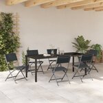 vidaXL Ensemble de salle à manger de jardin 7 pièces Noir Textilène et Acier