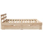 vidaXL Cadre de lit avec tiroir Marron 200 x 200 cm Bois massif en pin