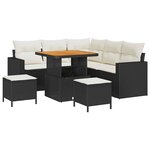 vidaXL Ensemble de canapé de jardin avec coussin 8 Pièces Noir et crème