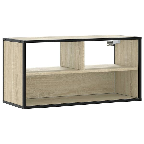 vidaXL Meuble TV chêne sonoma 80x31x39 5 cm bois d'ingénierie et métal