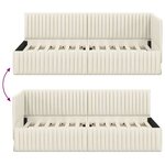 vidaXL Cadre de lit d'angle Crème 90 cm x 200 cm Velours