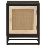 vidaXL Table de chevet noir 40x30x50 cm bois massif manguier et fer