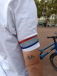 SERRE-PANTALON VÉLO RÉFLÉCHISSANT Bleu-Blanc-Rouge