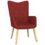 vidaXL Chaise de relaxation avec tabouret Rouge bordeaux Tissu