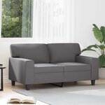 vidaXL Canapé à 2 places Gris 120 cm Similicuir