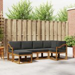 vidaXL Ensemble de canapés d'extérieur 6 pc Naturel et Anthracite
