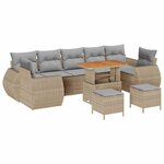 vidaXL Ensemble de canapé de jardin 10 Pièces beige et gris clair
